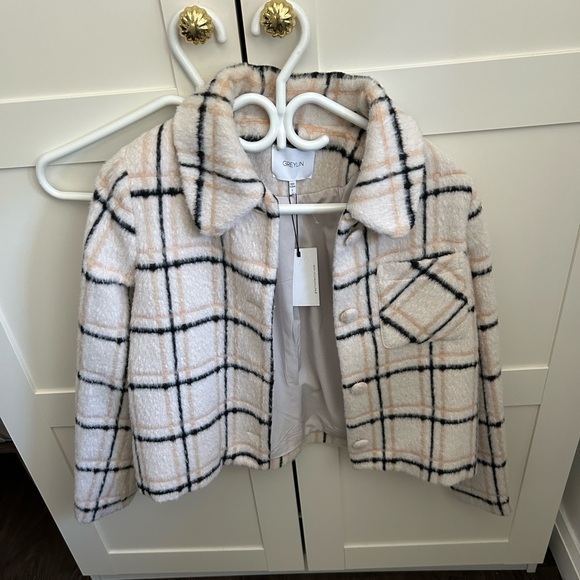 Diona Shearling Collar Plaid Shacket size S - Picture 2 of 7